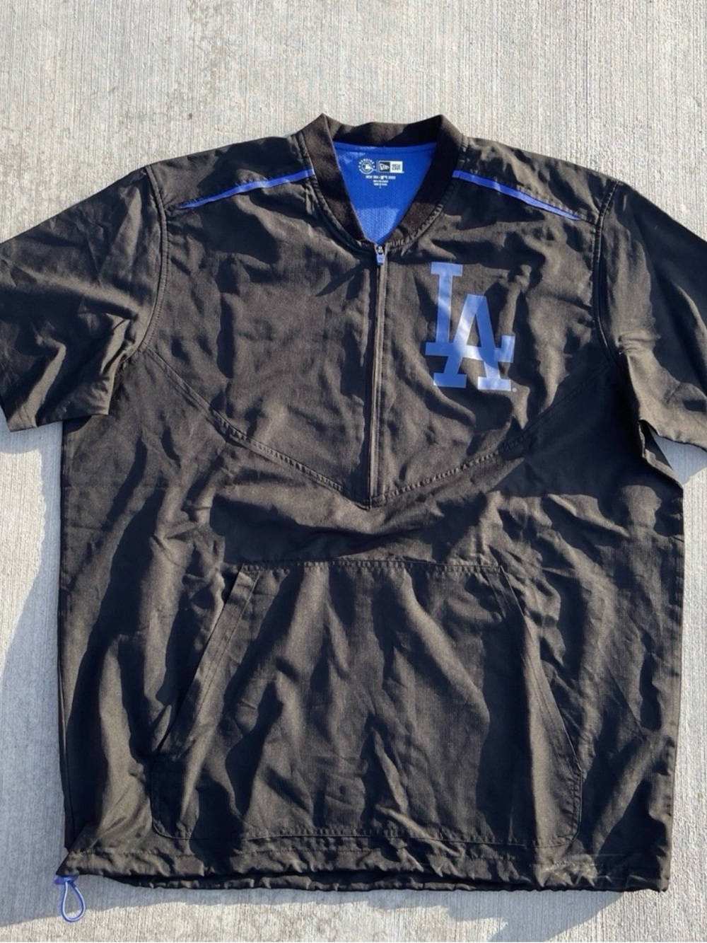 New Era Black and Royal Blue Baseball Half-Zip Pullover
